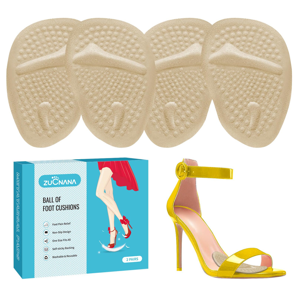 ZUCNANA ball-of-foot cushions in soft gel for all-day comfort in heels.