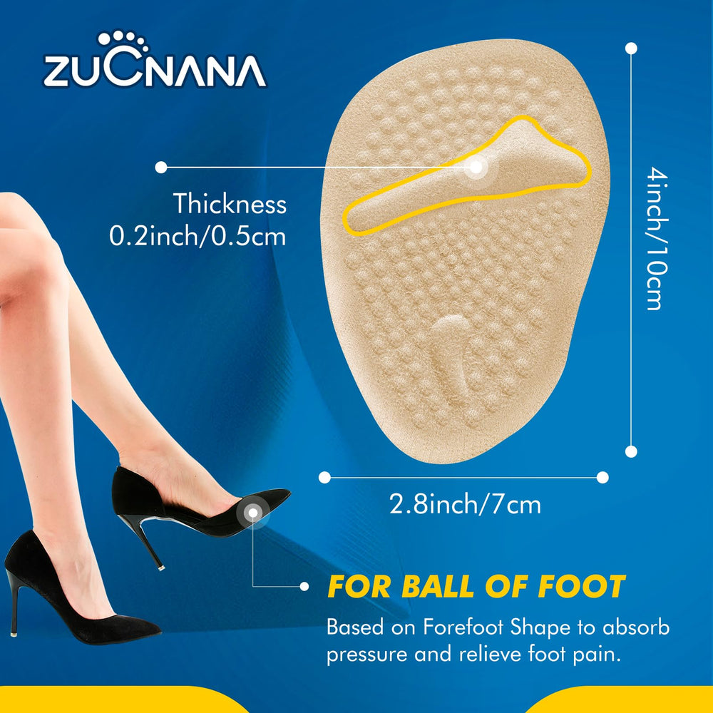 ZUCNANA soft gel cushions absorb impacts for comfortable steps.