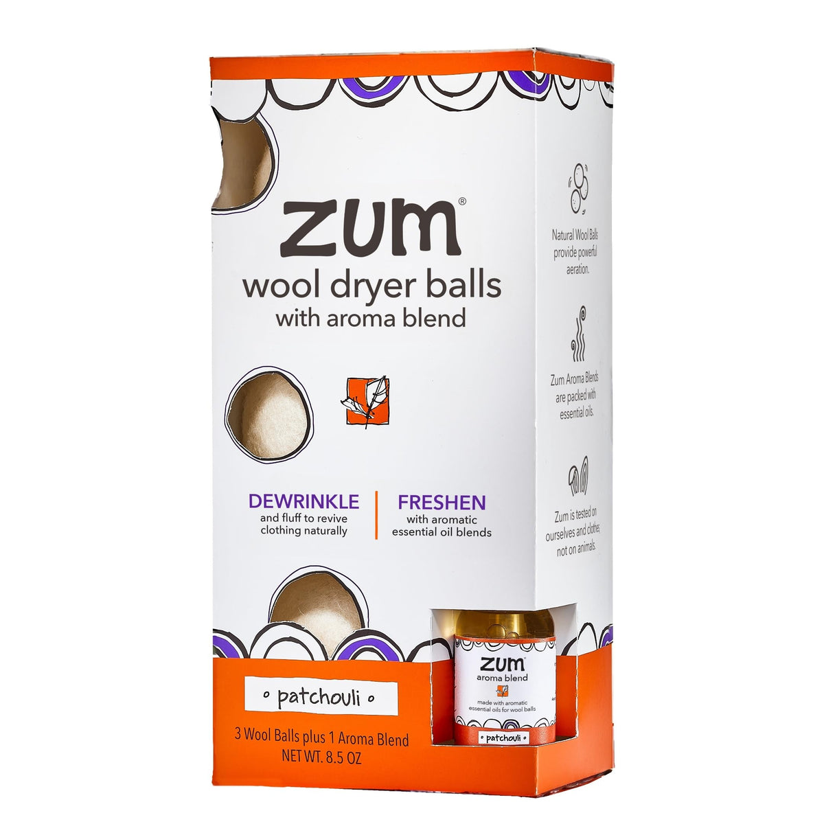 Zum Indigo Wild three-pack dryer balls softening fabrics naturally