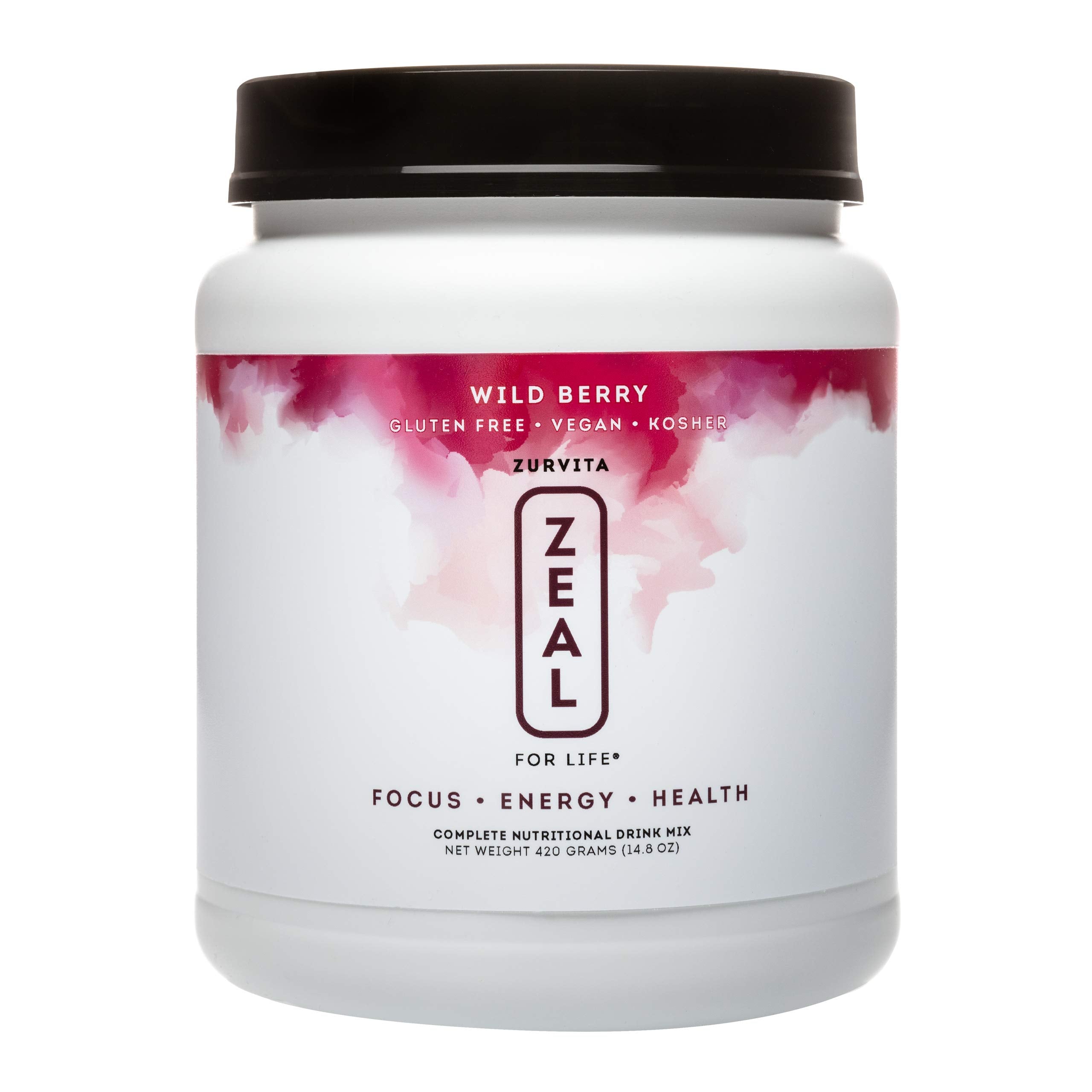 Zurvita Zeal for Life glass shake with wild berry.