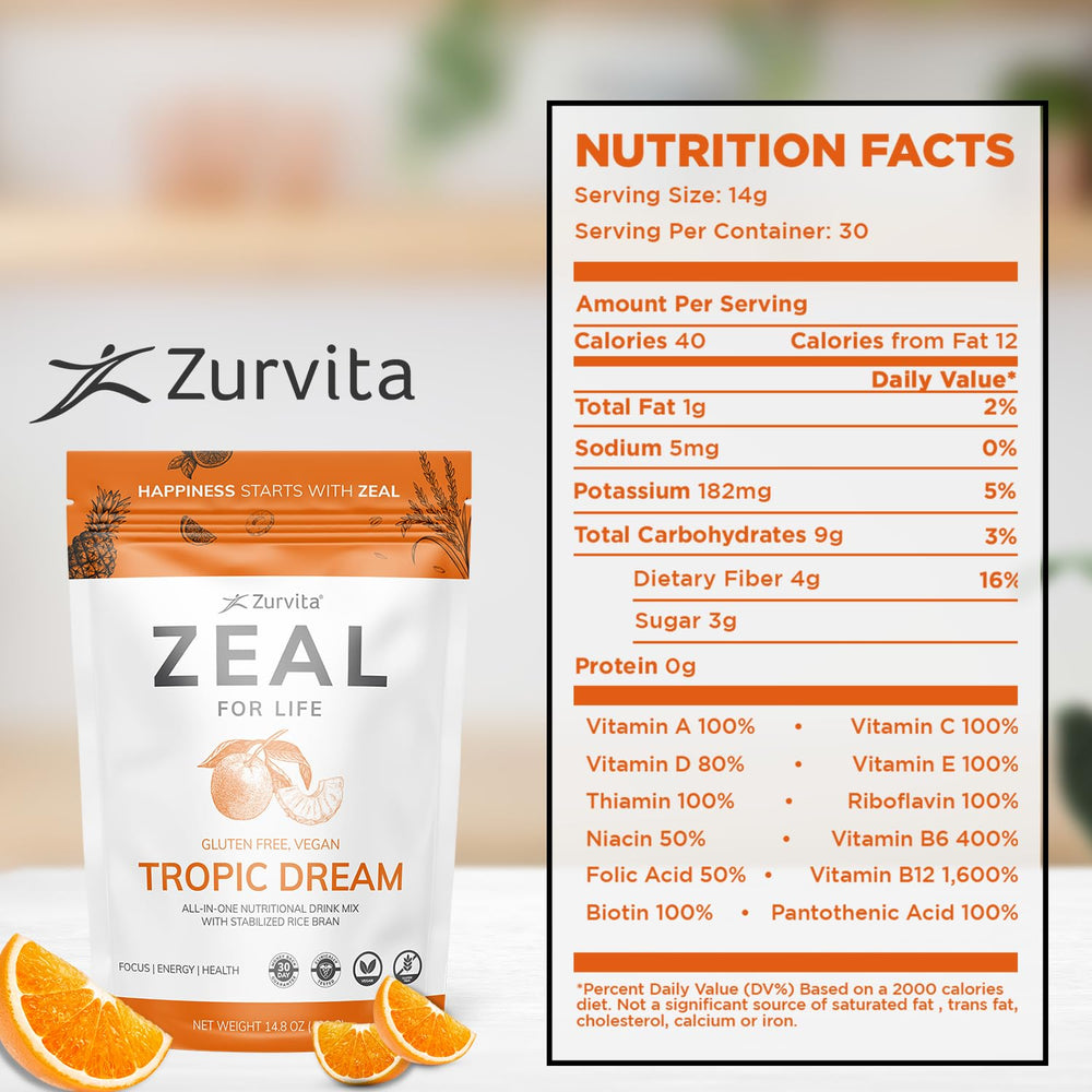 Scoop of Zurvita Zeal for Life powder ready to mix