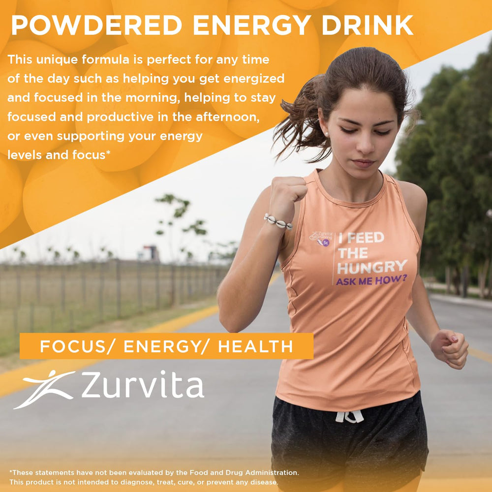 Zurvita Zeal for Life mango packaging on shelf with vegan badge