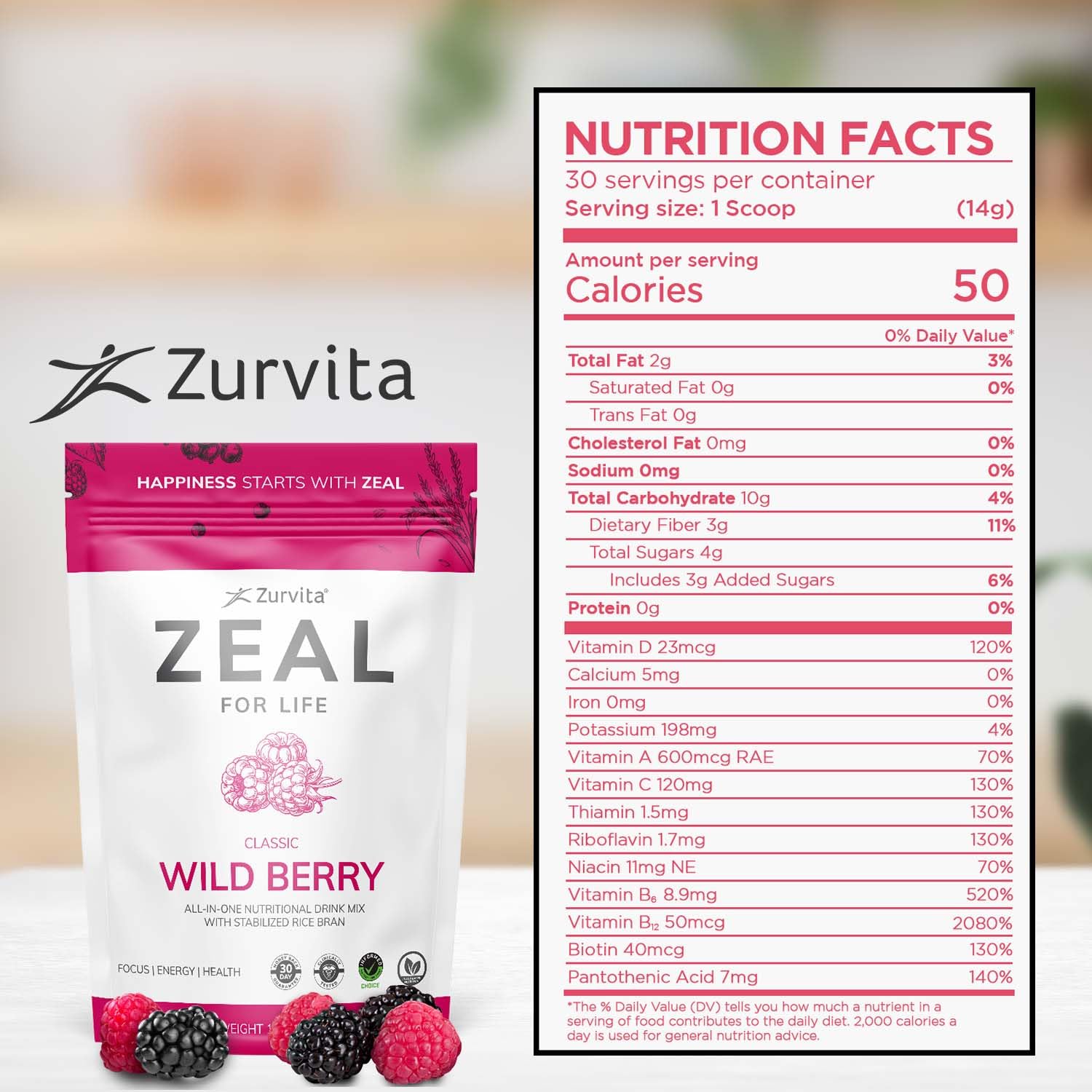 Zurvita Zeal for Life wild berry scoop for precise serving.