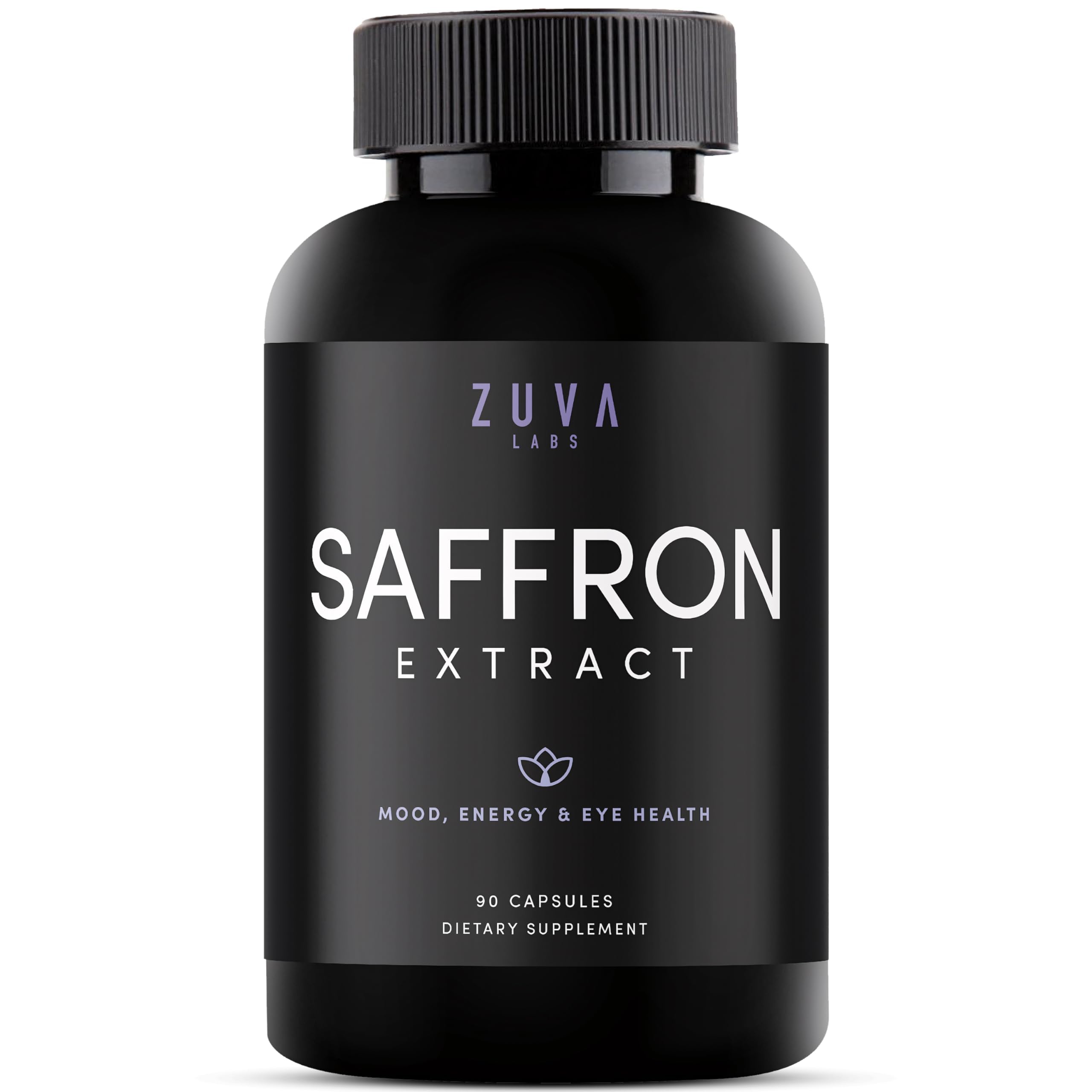 ZuvaLabs Ultra6 saffron capsules bottle for daily mood and eye support.