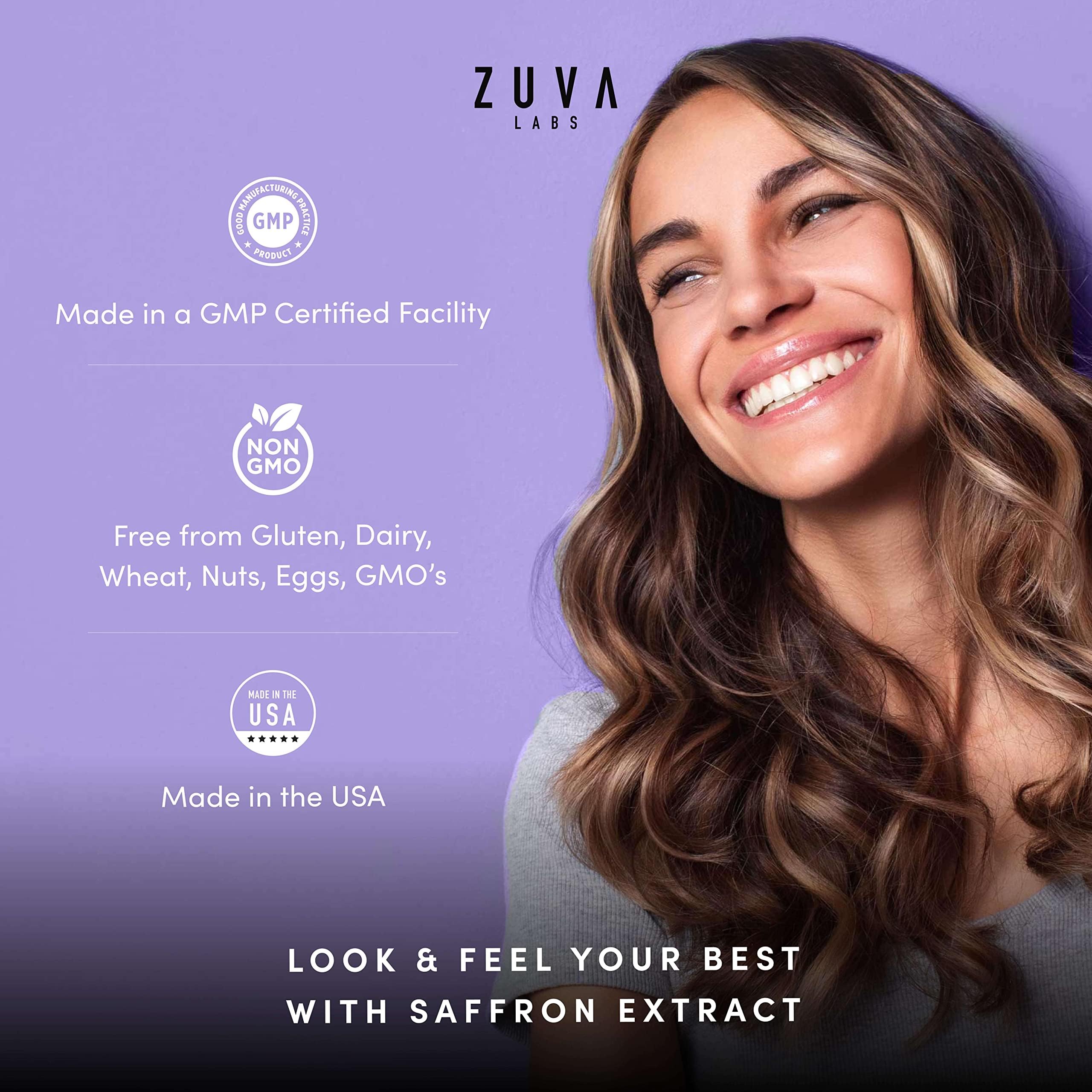 ZuvaLabs Ultra6 saffron capsules in a simple morning routine setup.