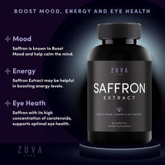 ZuvaLabs Ultra6 saffron packaging box highlighting purity and quality.