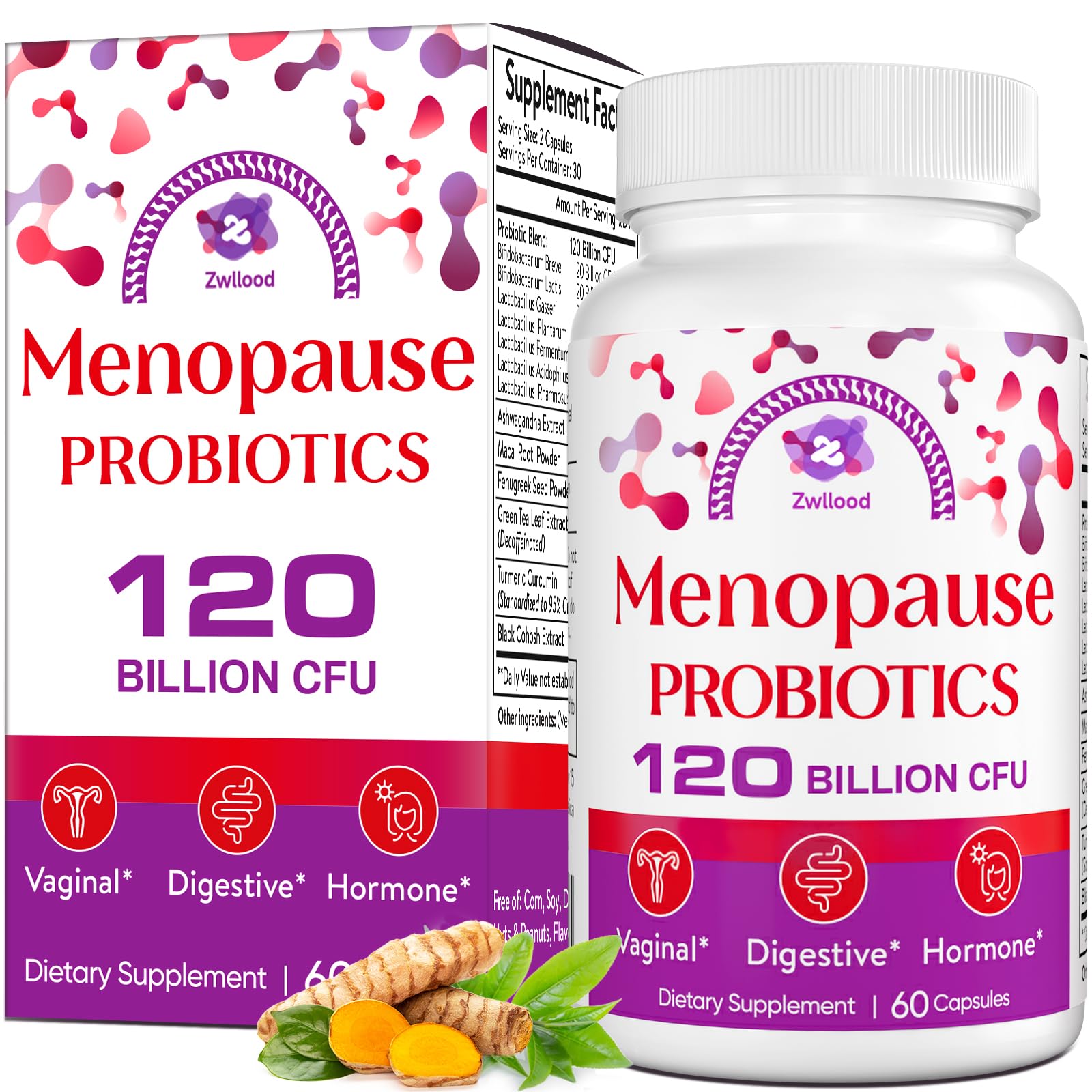 Zwllood menopause probiotics bottle shows a complete daily wellness routine for balance.