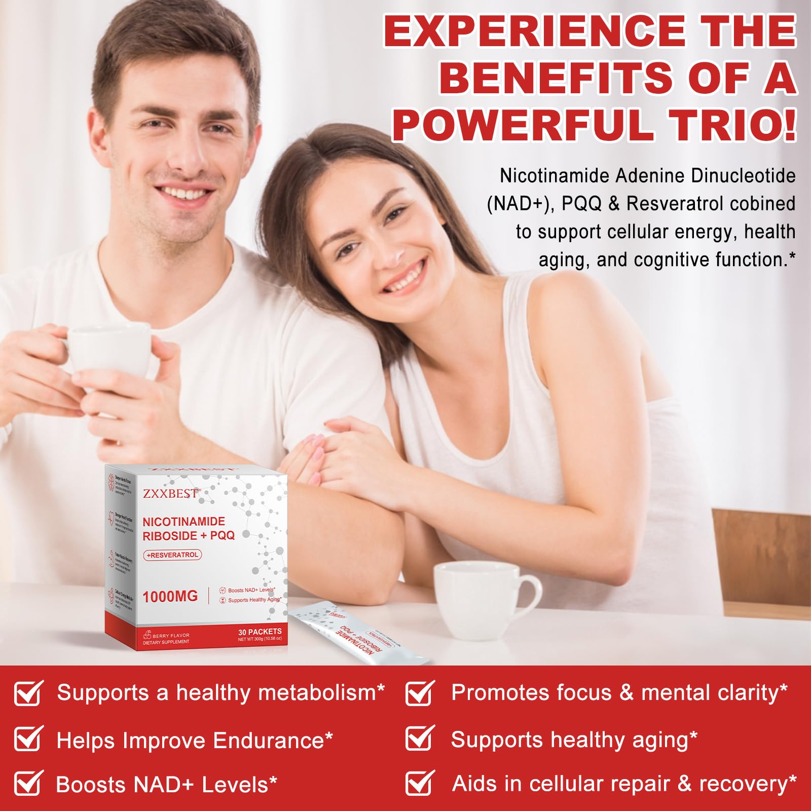 ZXXBEST NAD skin and energy support through advanced liquid NAD+ formula