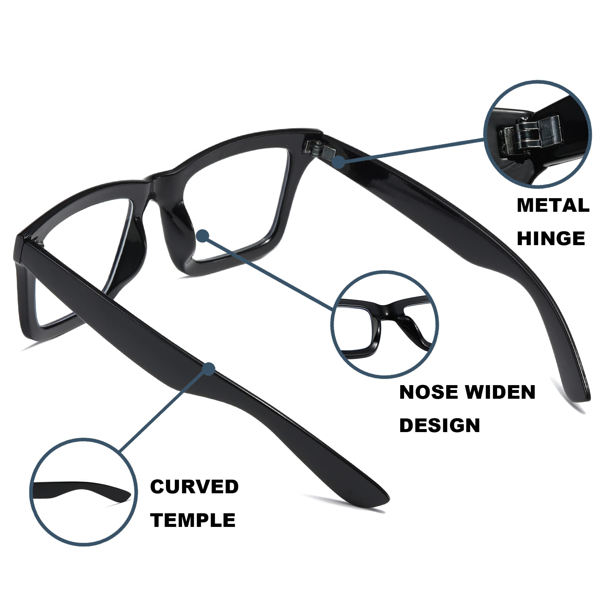 ZXYOO Oprah-style reading glasses square-frames worn in office for clear screen time.