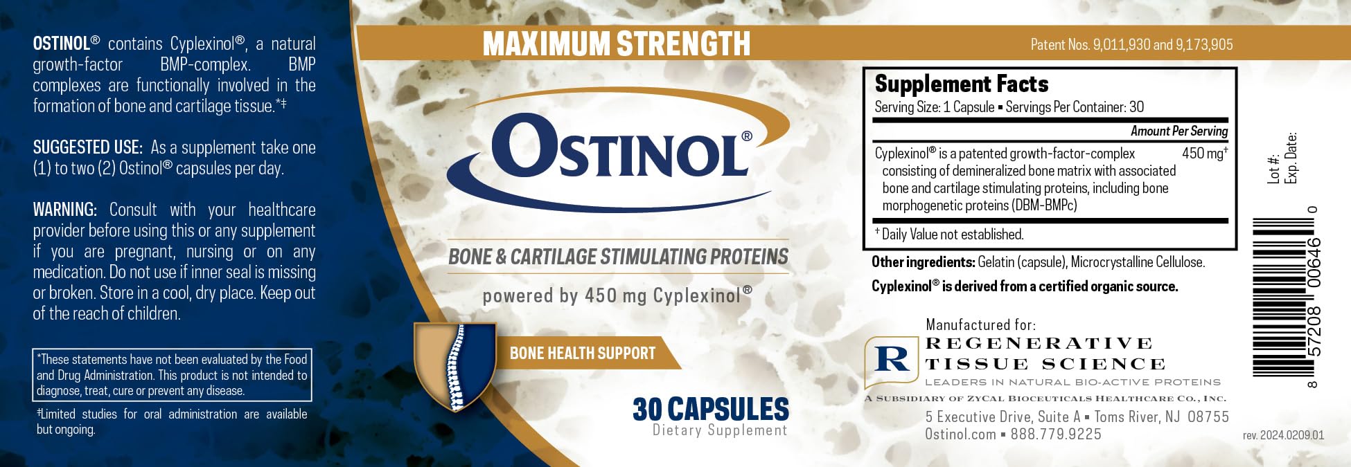 Lab test results seal for Ostinol ensuring safety and purity.