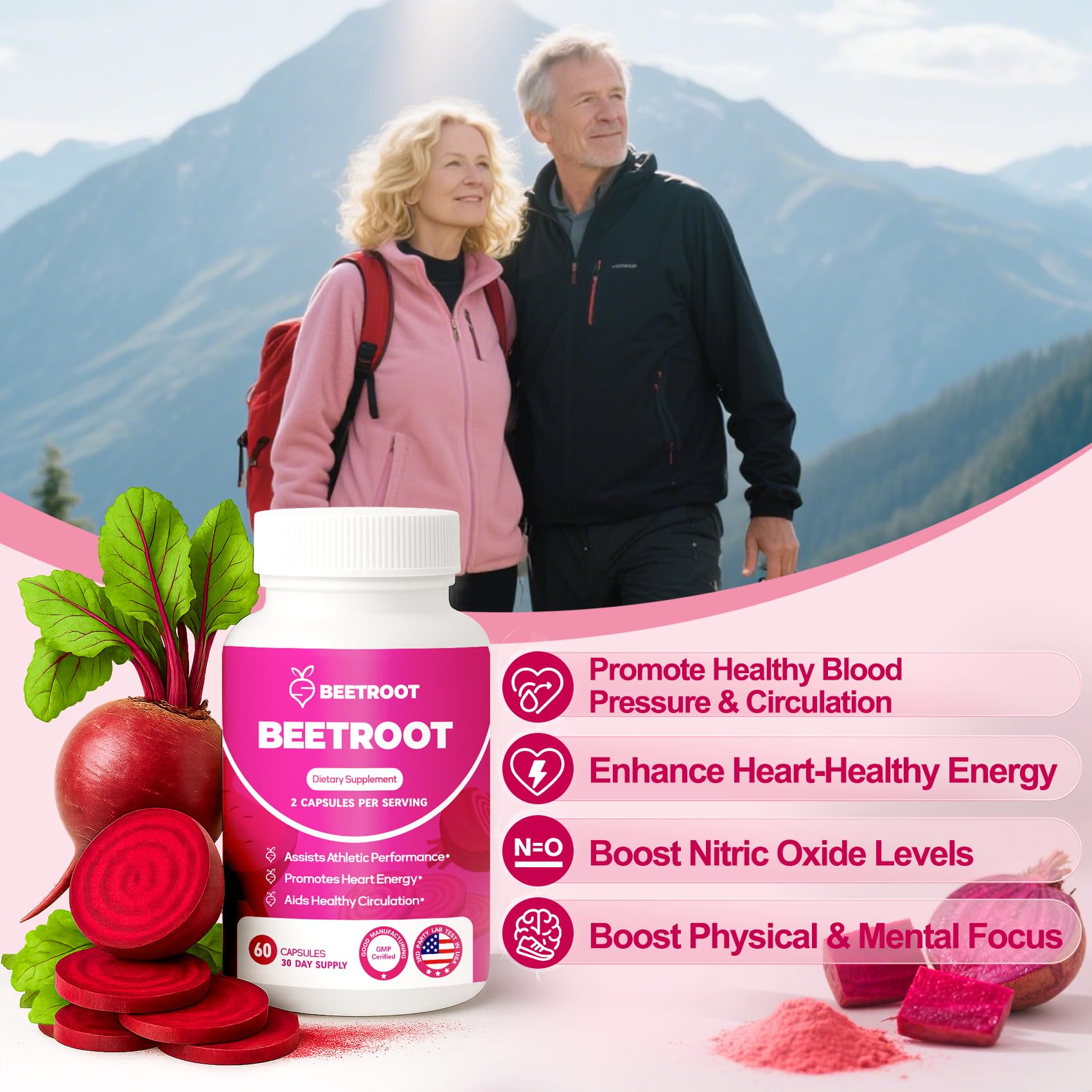 ZyliaVitaX beet root capsules closeup-capsules showing 1300mg per serving