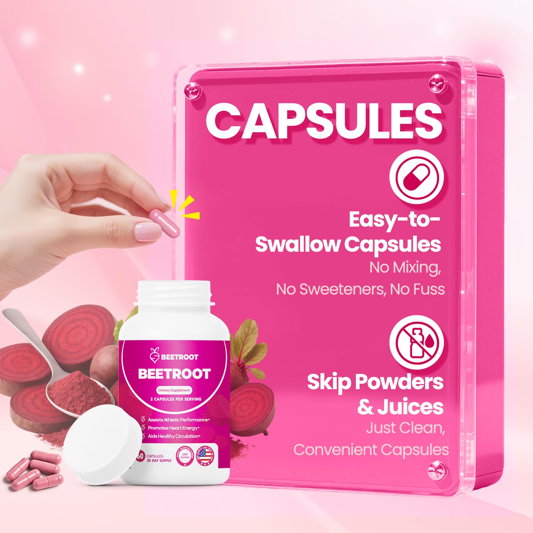 ZyliaVitaX beet root capsules packaging-area highlighting 60-capsule count