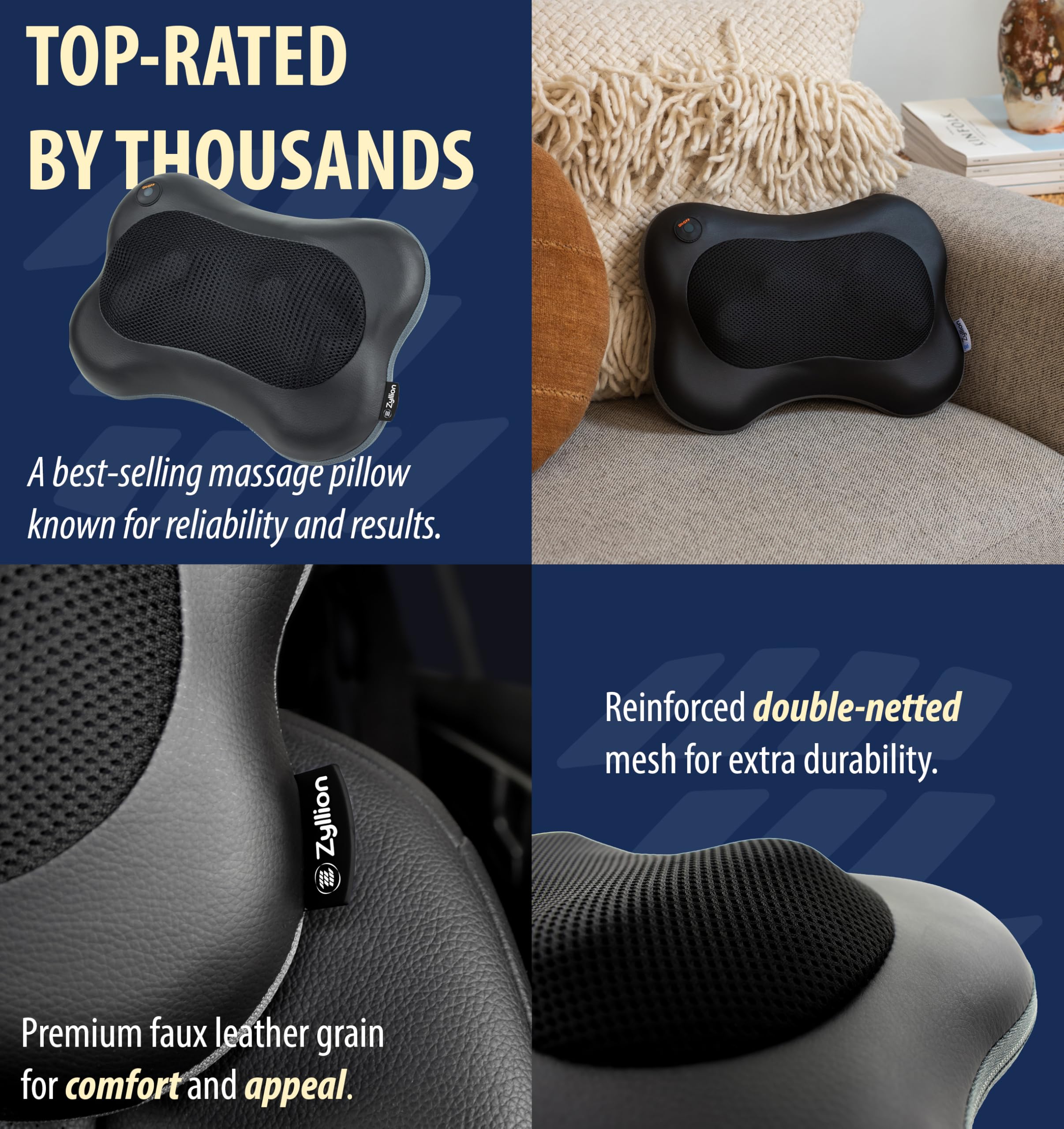 Zyllion ZMA-13RB heat therapy feature adds soothing warmth