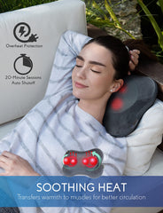 Zyllion massager secured on chair with strap for hands-free use