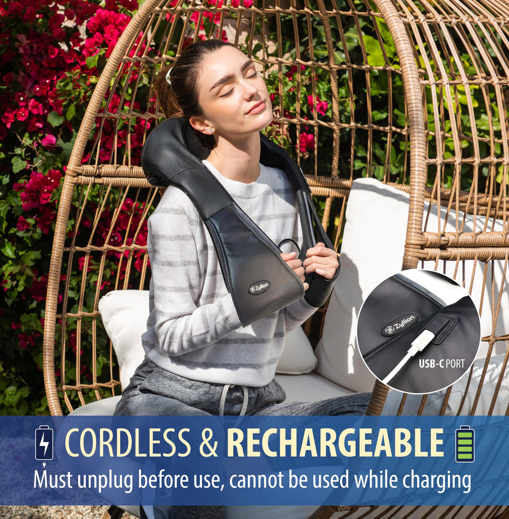 Zyllion ZMA-28RB cordless battery lets you massage anywhere.