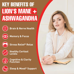 Zylvrax bottle label displays Ashwagandha Lions Mane for brain support