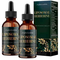 Zypherionixis liposomal berberine liquid bottle with high-dose daily wellness potential.
