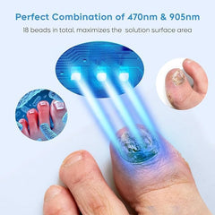 ZZP Nail Fungus Device with 18 LEDs for blue and infrared light.