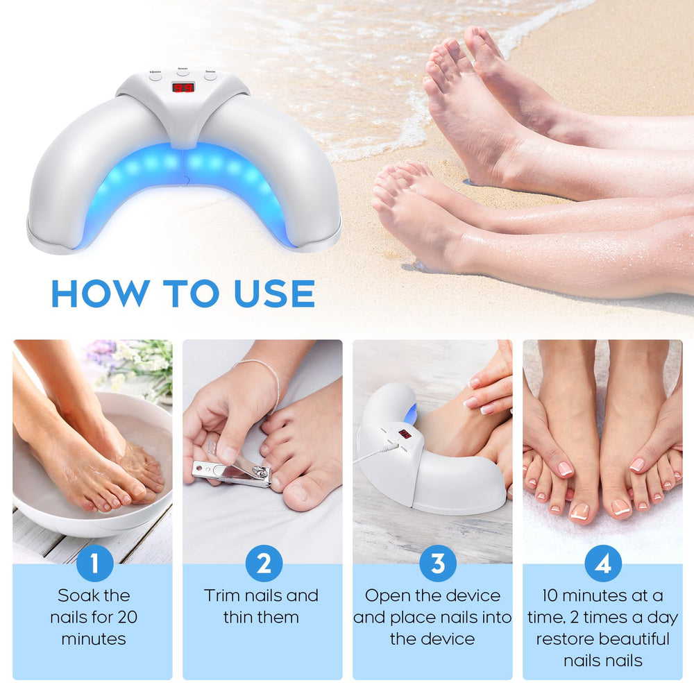 ZZP Nail Fungus Device shows compact footprint and non-laser therapy.