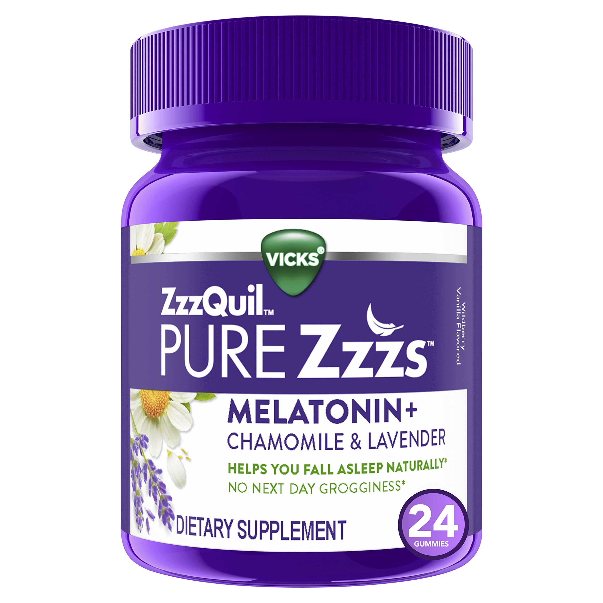 ZzzQuil PURE Zzzs gomitas frambuesa y vainilla para la noche