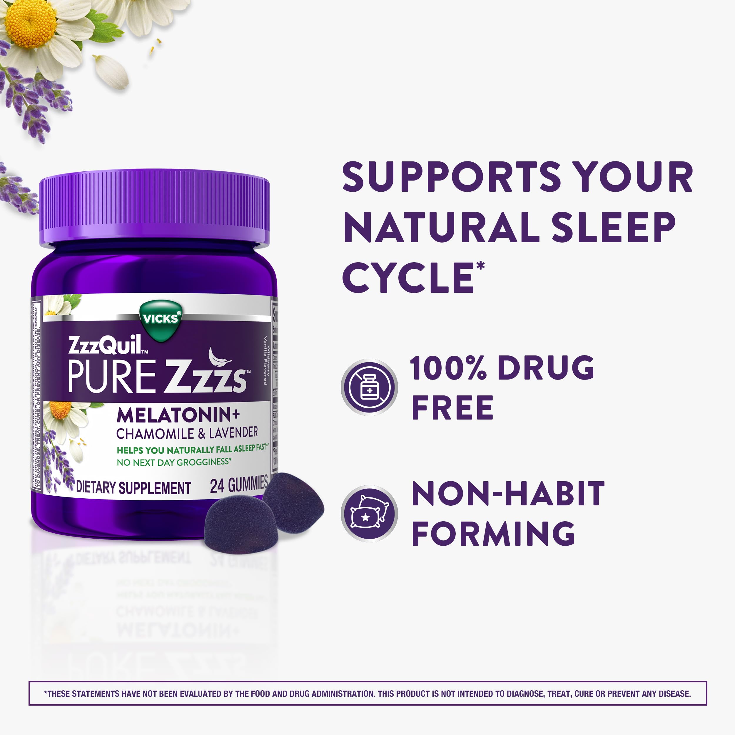 Gomitas ZzzQuil PURE Zzzs sin gelatina para dormir